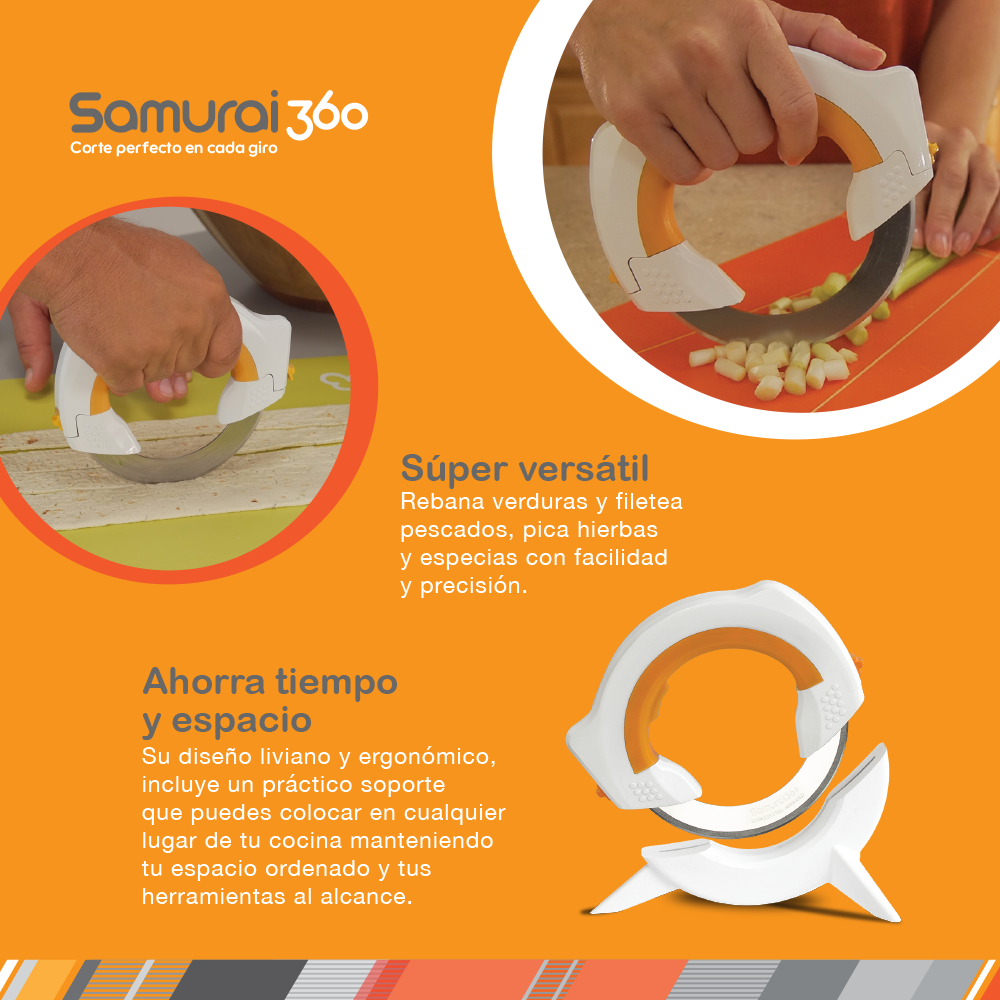 Samurai360 Cuchillo Circular Giratorio